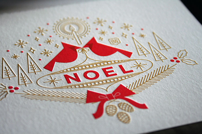 brad woodard noel letterpress holiday card design work life